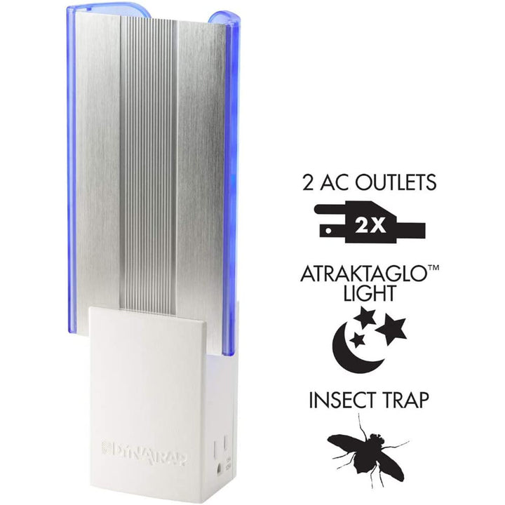 DynaTrap Flylight Indoor Plug-In Insect Trap with 2 AC Outlets